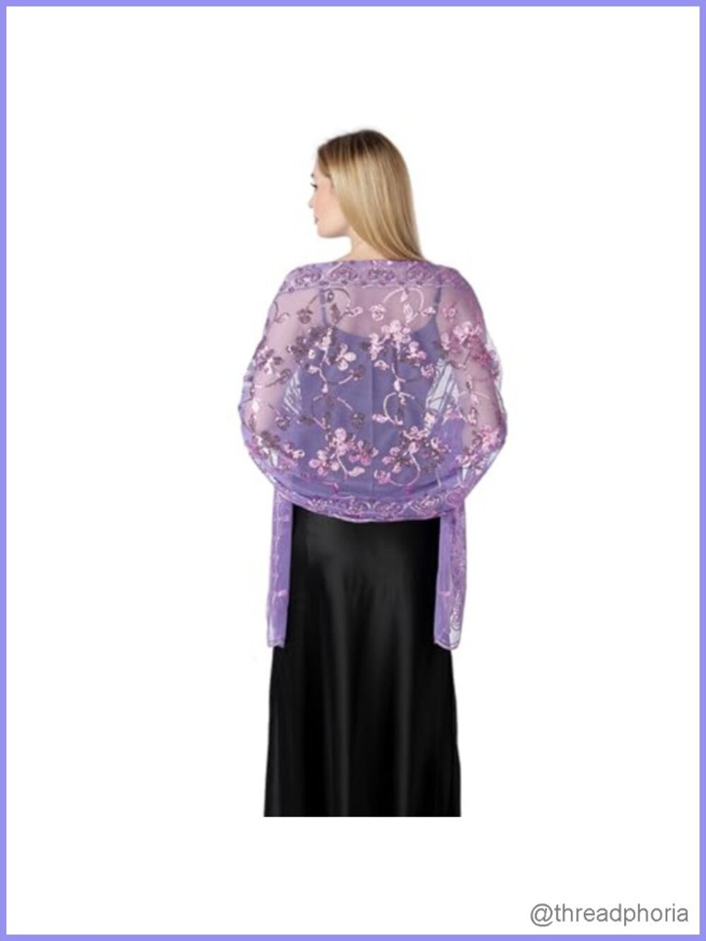Women's Sequin Lace Sheer Scarf Shawl Wrap Evening Dress Stole Floral Pattern